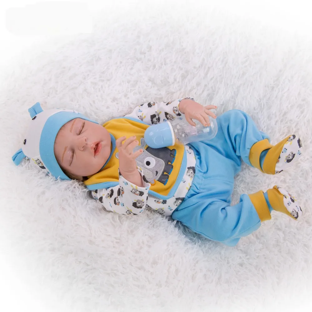 23 дюймов Boneca bebes кукла новорождённого полного тела силиконовые виниловые куклы Reborn Младенцы 57 см реалистичные куклы для новорожденных Игрушки для детей подарок