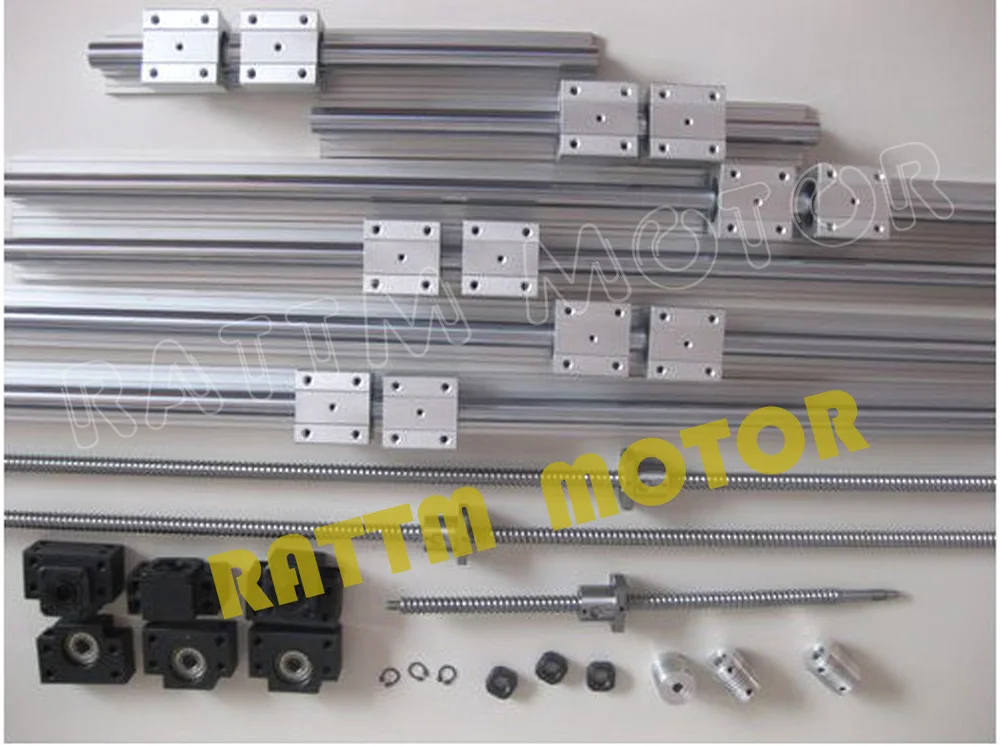 3 комплекта шариковый винт SFU1605-350/900/1150 + 3BK/BF12 SBR16 рельсы знака после смены