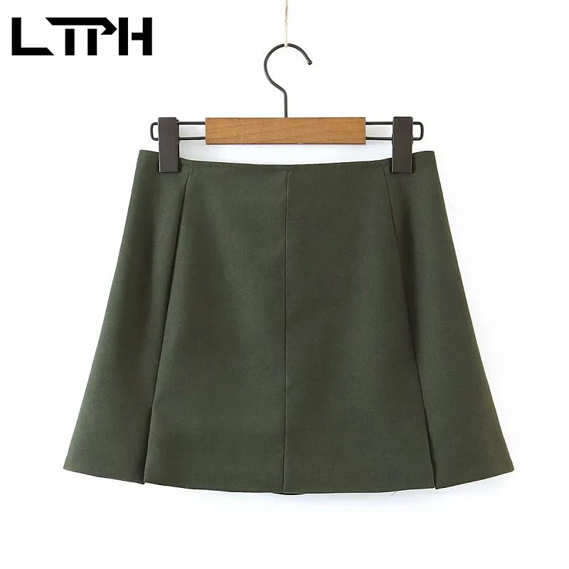 LTPH-Paquete de cintura alta de pana para mujer, falda a la cadera, traje de diseño, Chaqueta corta ajustada, conjunto de dos piezas, otoño 2020