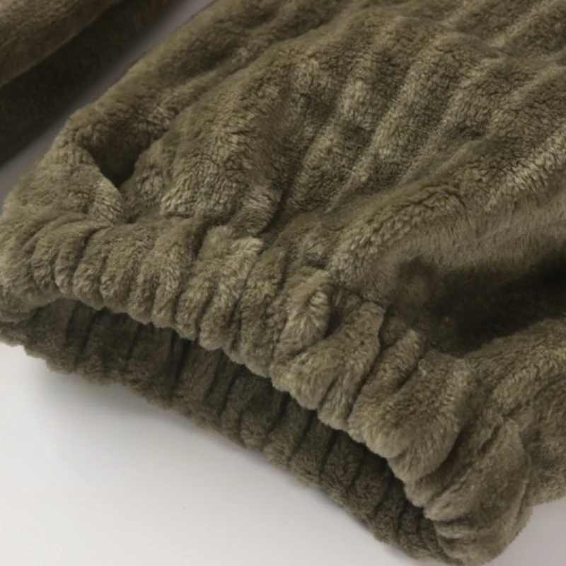 Men's and women's high-waisted flannel coral fleece close-up home pajamas trousers pants autumn and winter