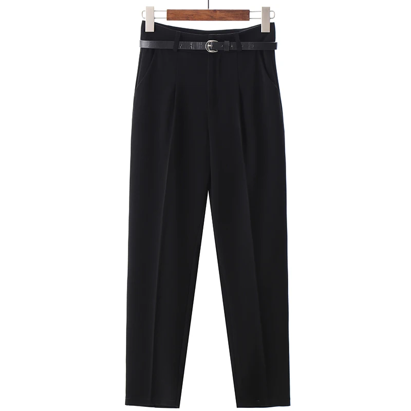 

Mazefeng OL Style White Women Pants Casual Sashes Pencil Pant High Waist Elegant Work Trousers Female Casual pantalon femme