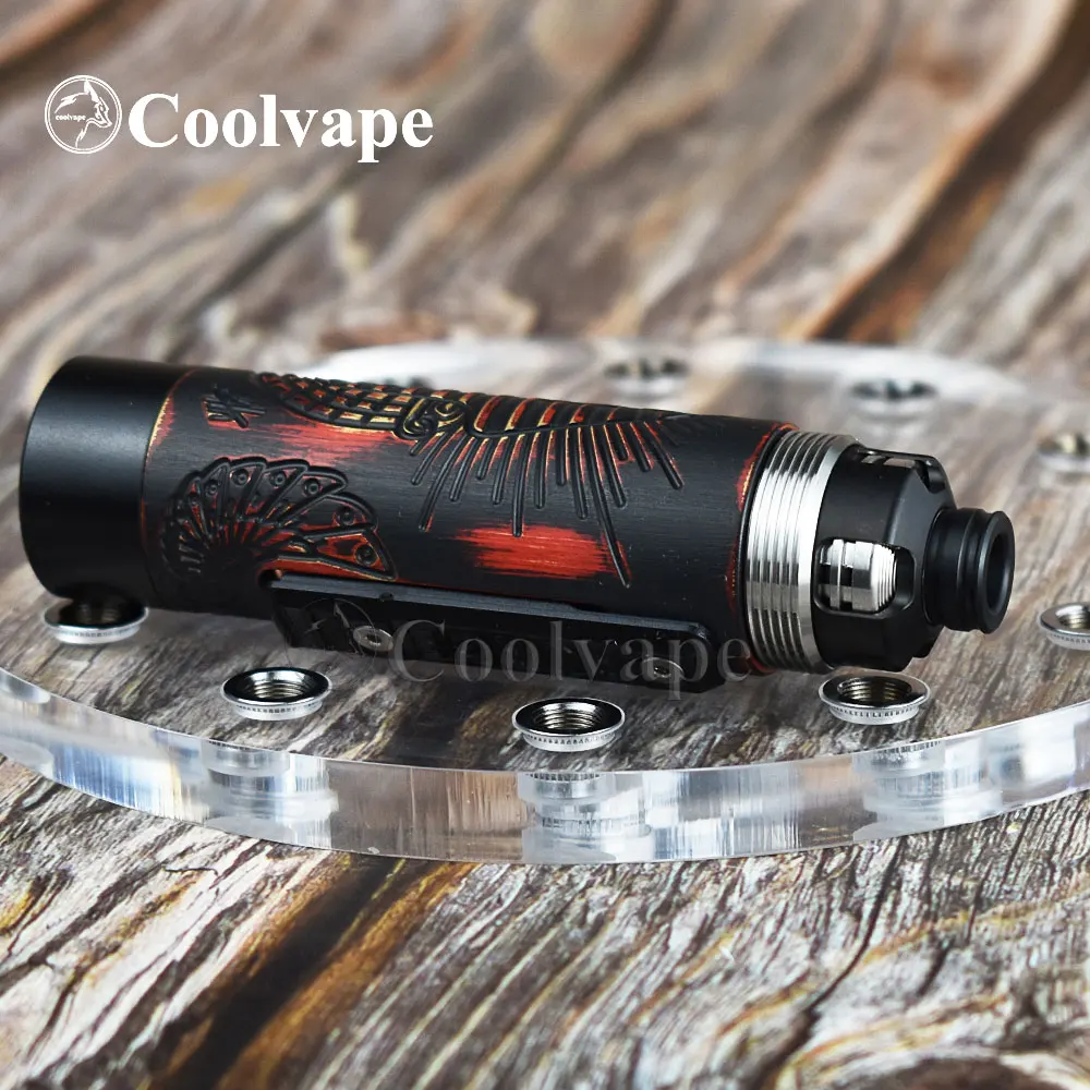 

coolvape Slim Piece Pharaoh Mod with armor mods engine rda kits 18650 Battery 510 thread Brass Material Mechanical Mod