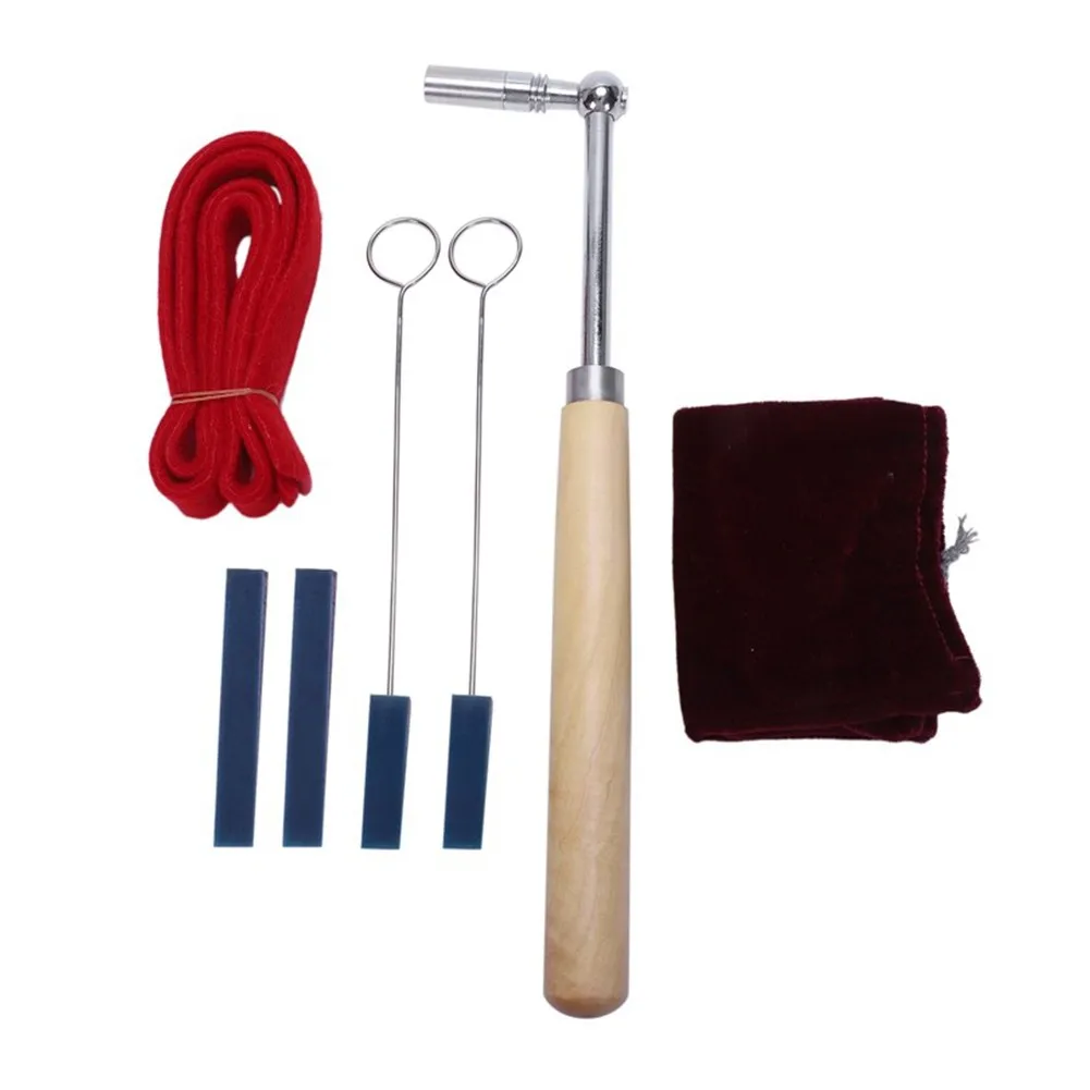 

7Pcs Professional Portable Piano Tuning Hammer Tuner Wrench Tools With Mute Kit Long Short Mute With Handle Strip Instrument