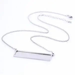 Onwear 5 шт. 56 см длина подходит 10x30 мм прямоугольник кабошон основа Подвески установка лоток Diy пустые ожерелье обрамления для изготовления ювелирных изделий