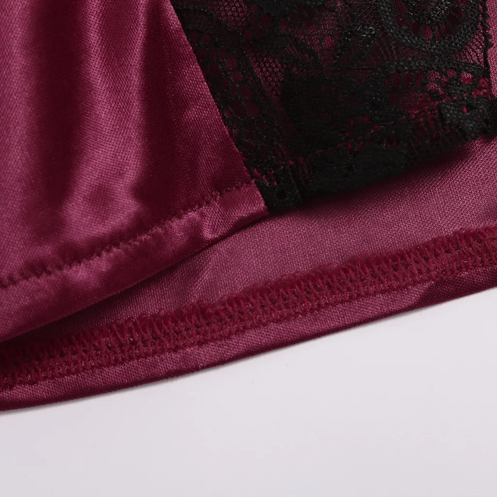 Женское кружевное нижнее белье мягкая бесшовная ночная рубашка из атласа размер