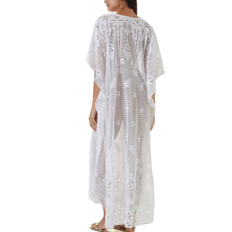 Белый купальник женское длинное пляжное платье кружевное бикини 2020 Mujer вязанный
