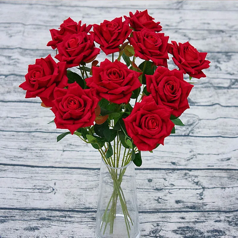 1 шт. шелковые розы вазы для домашнего декора искусственные растения