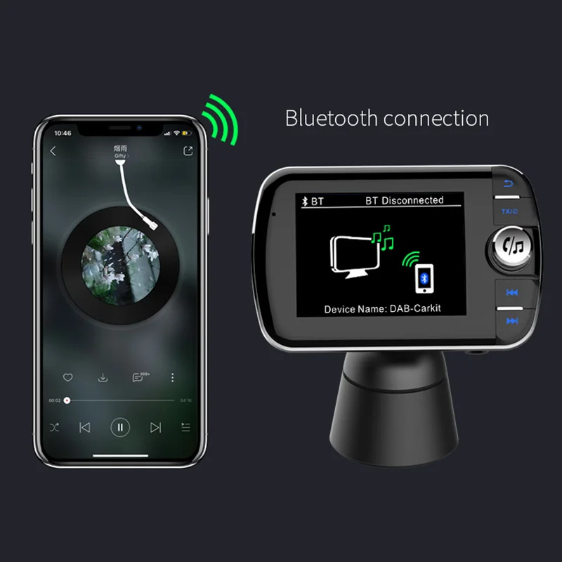 CDEN Автомобильный FM передатчик цветной цифровой DAB радио MP3 музыкальный плеер