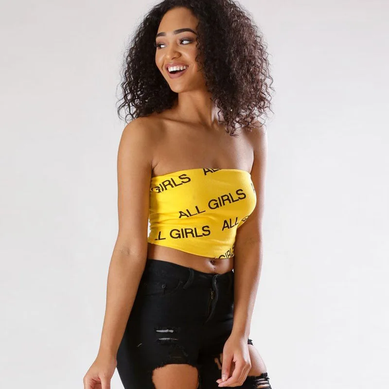 Женская пуховая трубка топ сексуальный модальный хлопок белого цвета с надписью