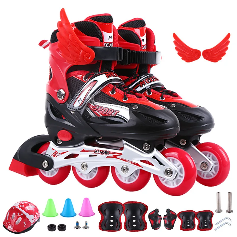 

Single flash skates set flashing inline skates children's practice skates children's adjustable skates