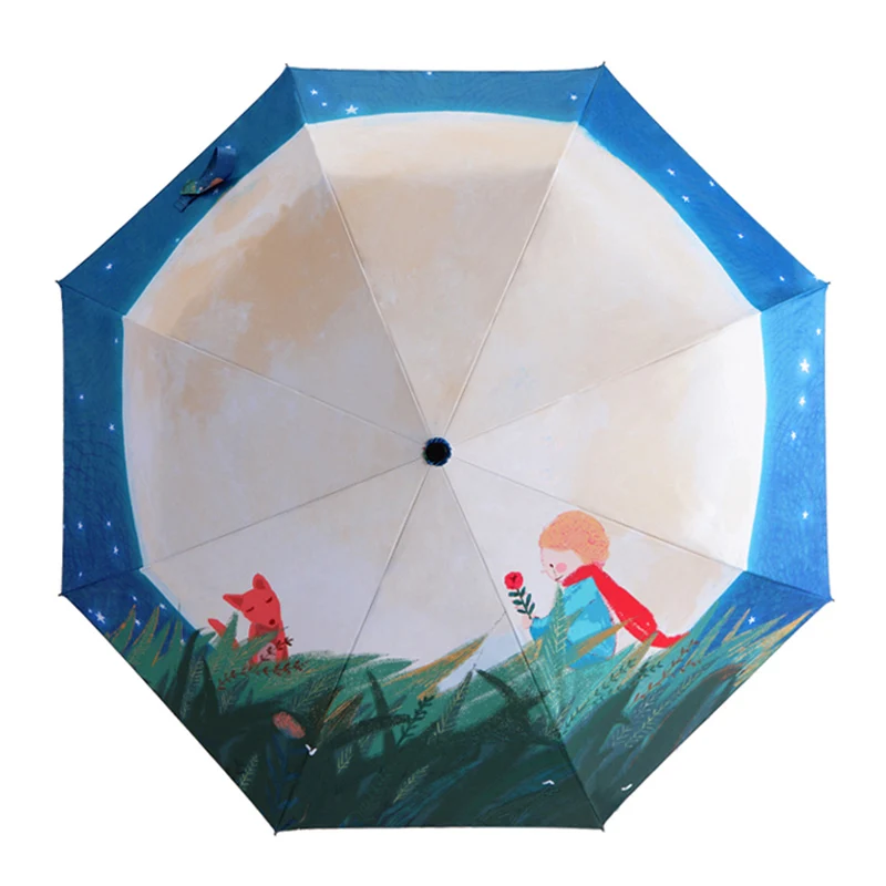 Зонт от дождя Маленький принц складной зонт 3 дюйма 8 ребер ветрозащитная рамка