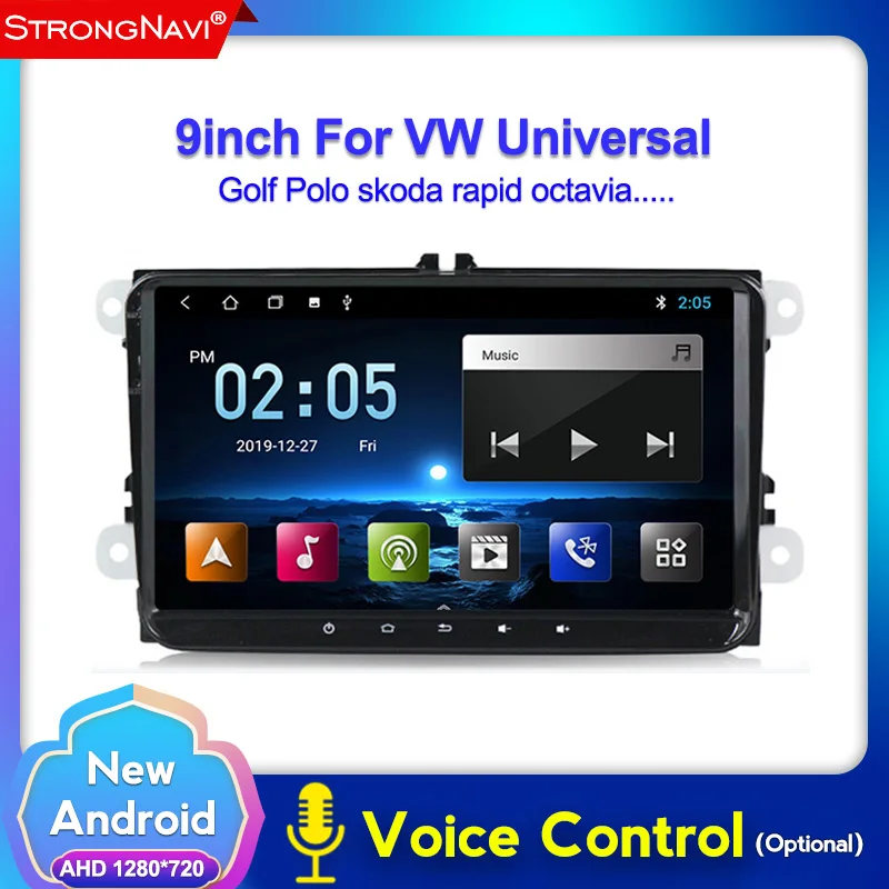 Голосовое управление 9 &quot2din Android 10 0 автомобильное радио GPS navig для Volkswagen Skoda Octavia Golf