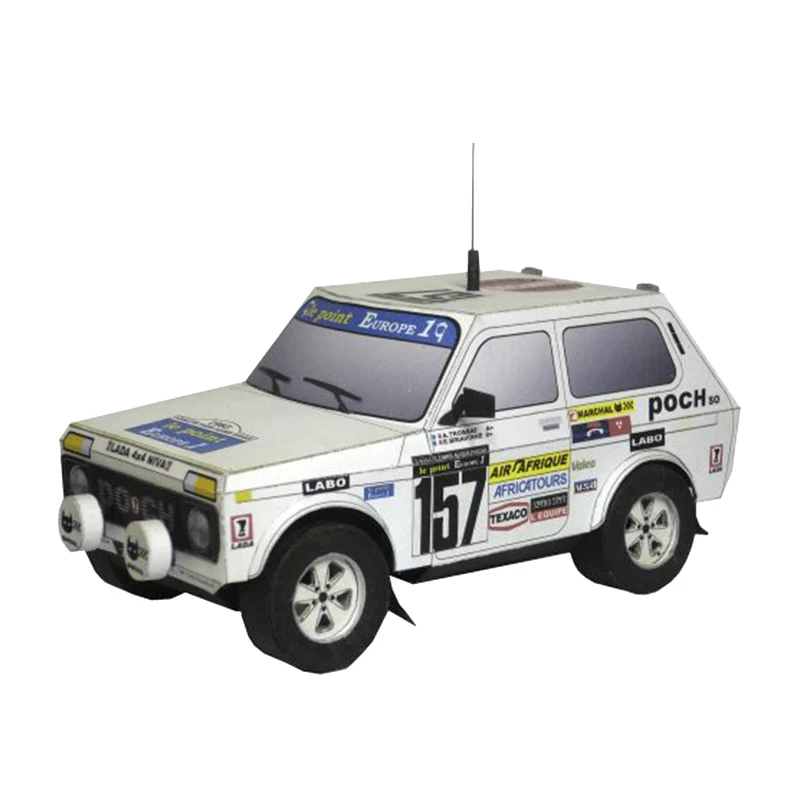Лада Нива 1983 4x4 1:32 Дакар ралли гоночный автомобиль мини оригами искусство 3D