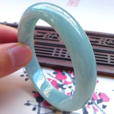 

Natural Burmese Jadeite 54-64mm Light Color Bracelet Elegant Princess Jewelry For Mom For Girlfriend