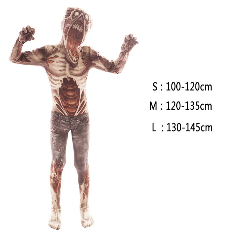 Детский комбинезон для Хэллоуина костюм с принтом Косплэй Зомби костюмы