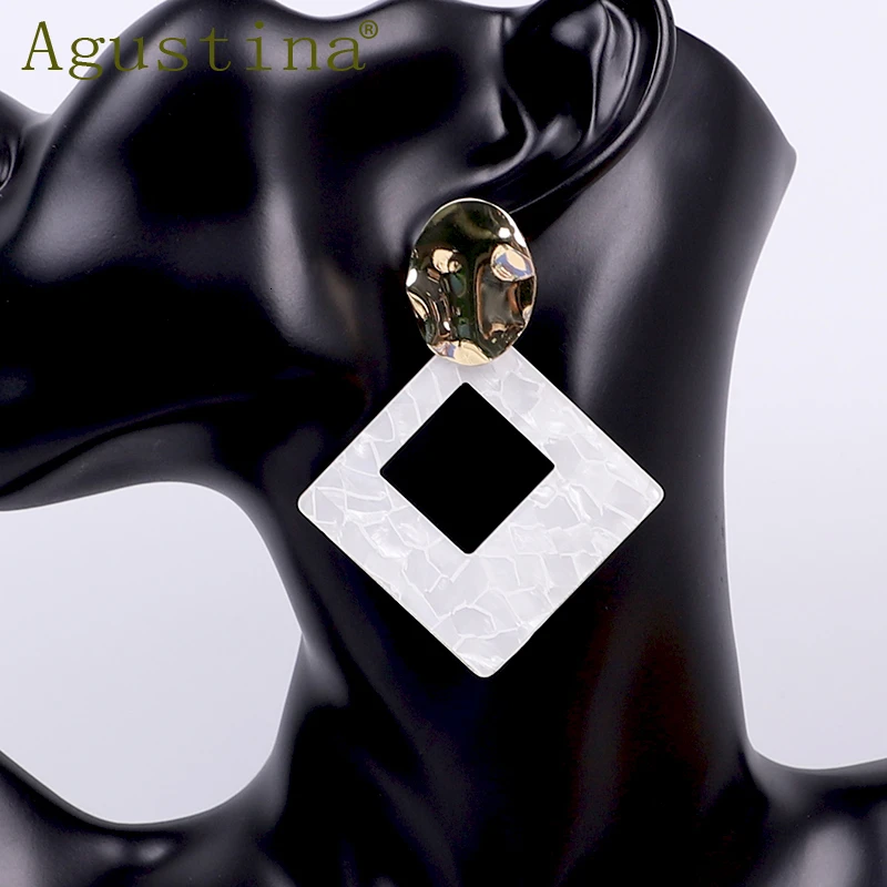 Женские акриловые серьги подвески Agustina зеленые длинные в стиле панк корейские