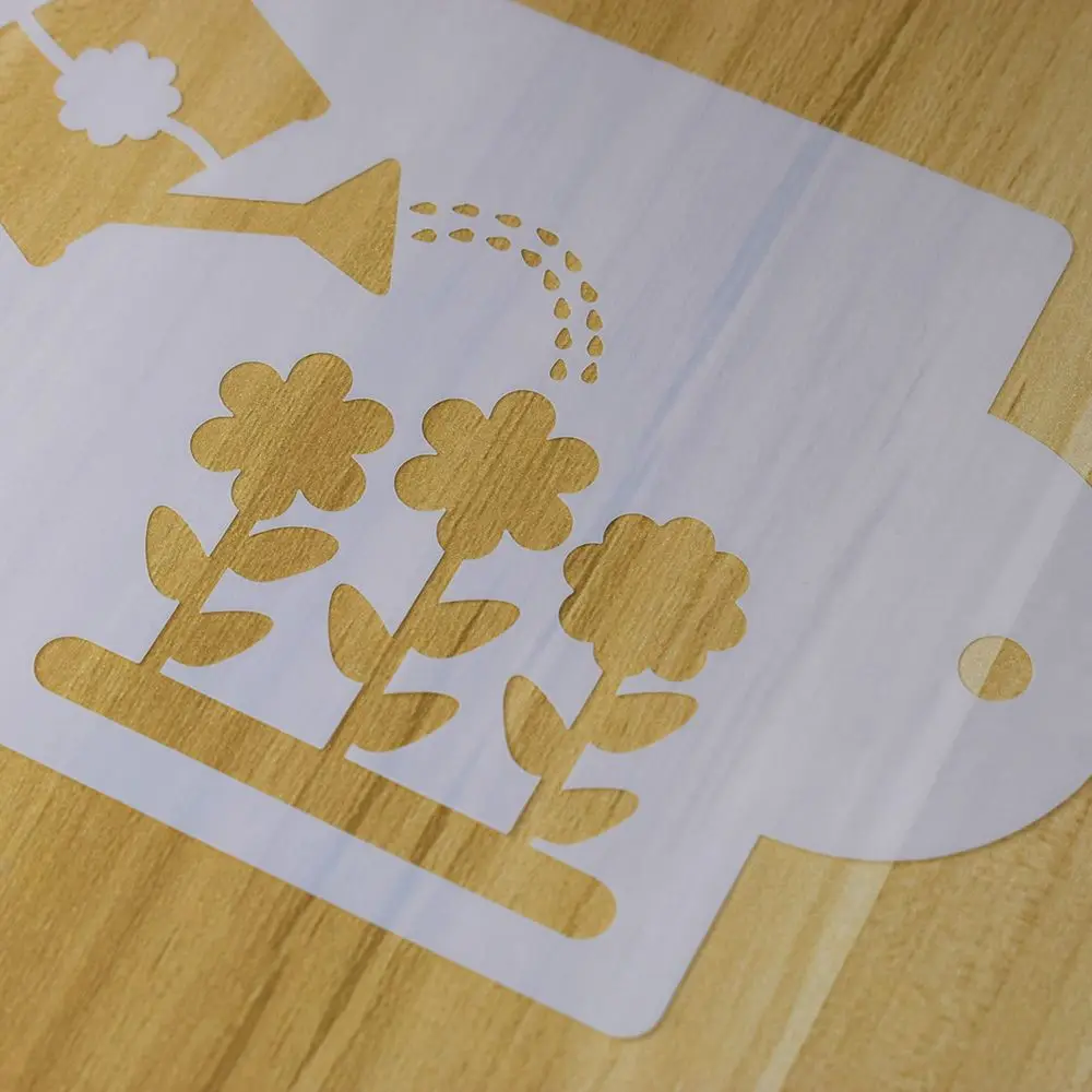 1 шт. простой чайник полив цветы в форме многоразового трафарета аэрограф