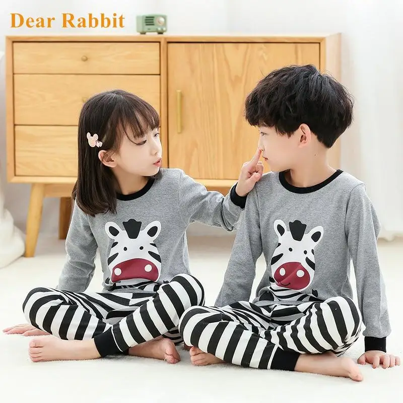 

Kids Pajamas animal Clothing Sets Boys Girls Cotton Night Suit Children Cartoon Sleepwear Pyjamas Nightwear 2-13Y Teens Clothes