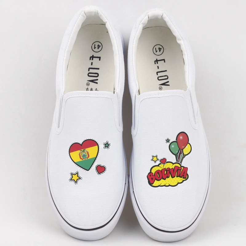 E-LOV модные повседневные лоферы с изображением флага Боливии женская обувь на
