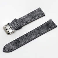 high quality retro watch strap band 18mm 20mm 22mm 24mm leather watchbands gray black brown blue for men watch accessories