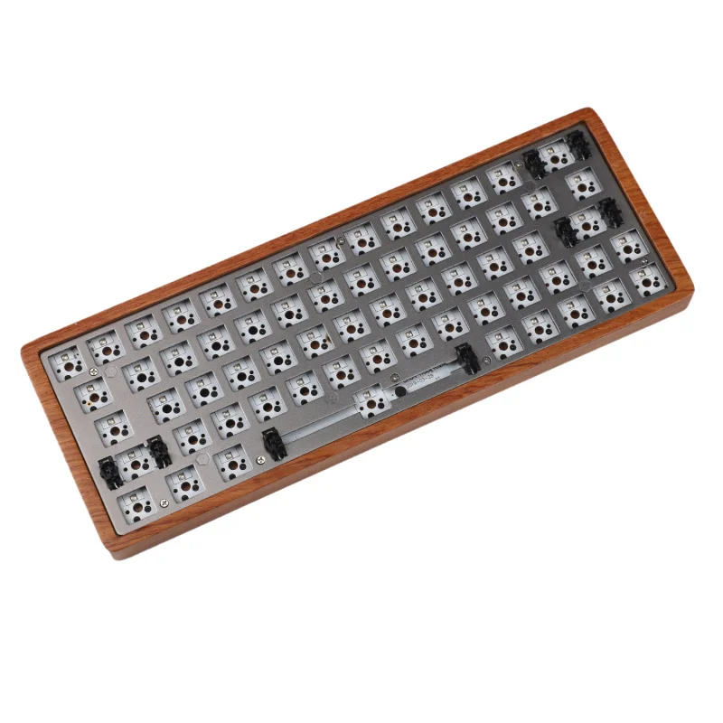 Rosewood Kit GK64 GK64S клавиатура комплект CNC деревянный корпус Bluetooth Проводная пластина pcb - Цвет: Rosewood Kit