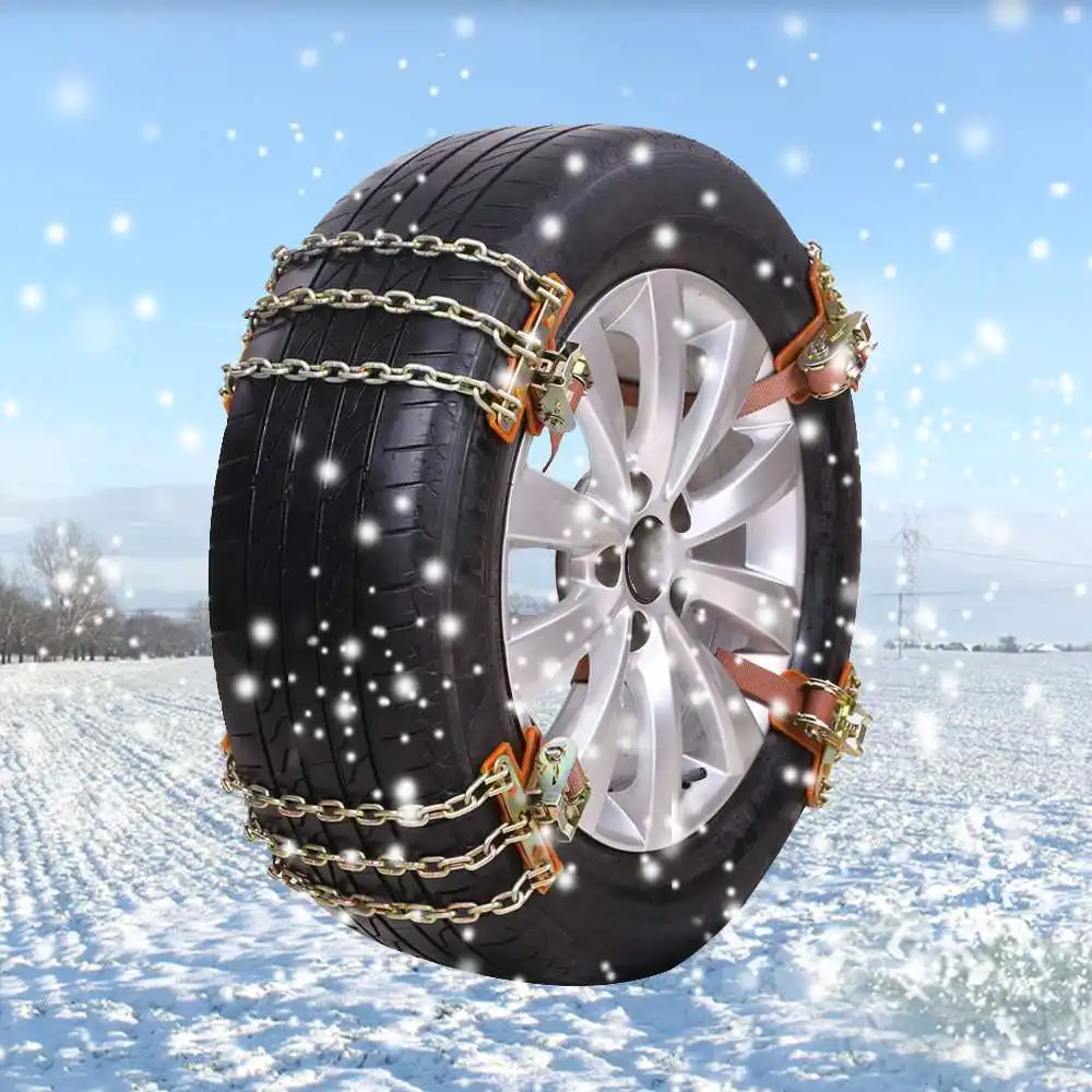 

Anti-skid chain, wear-resistant steel, three-chain balance designfor Ice/Snow/Mud Road Safe for Driving
