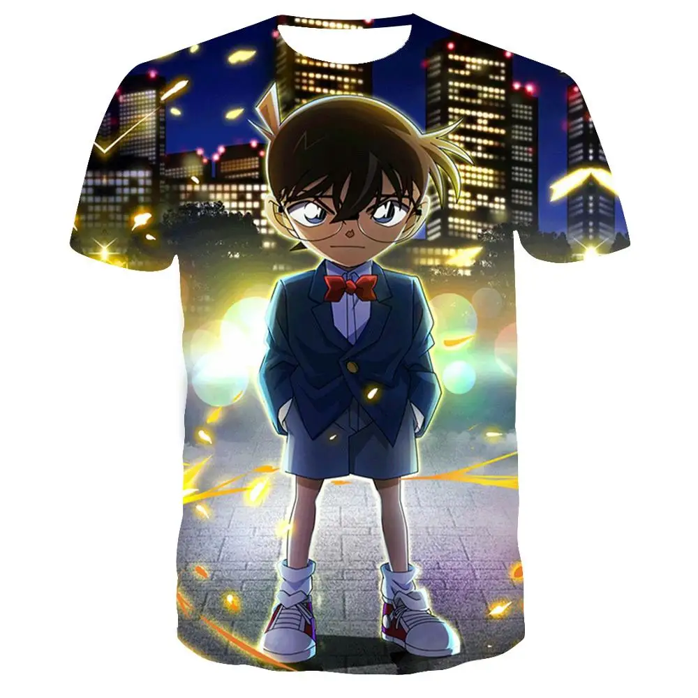 Футболка мужская с принтом детектива Конана тенниска коротким рукавом и