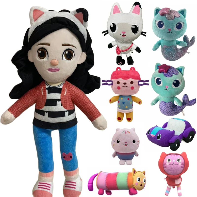 

20-30cm Gabby Dollhouse Plush Toy Mercat Mermaid Pandy Paws Plushie Kitty Fairy Catrat Cakey Baby Box Doll Kids Birthday Gift