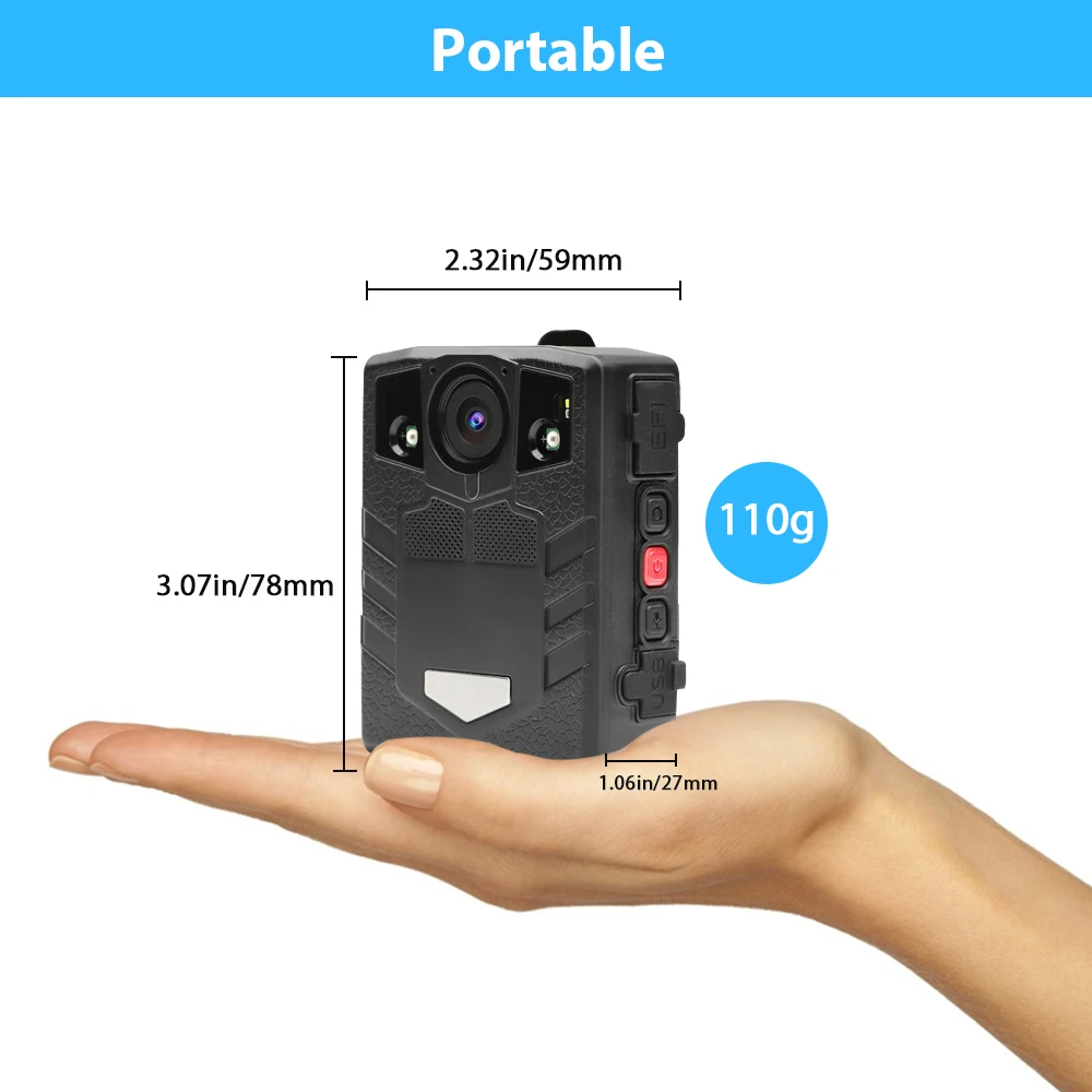 Body Worn Camera HD 1296P Security Video IR Night Built in 64GB 170 lens DVR Cam Wearable ipcam | Безопасность и защита