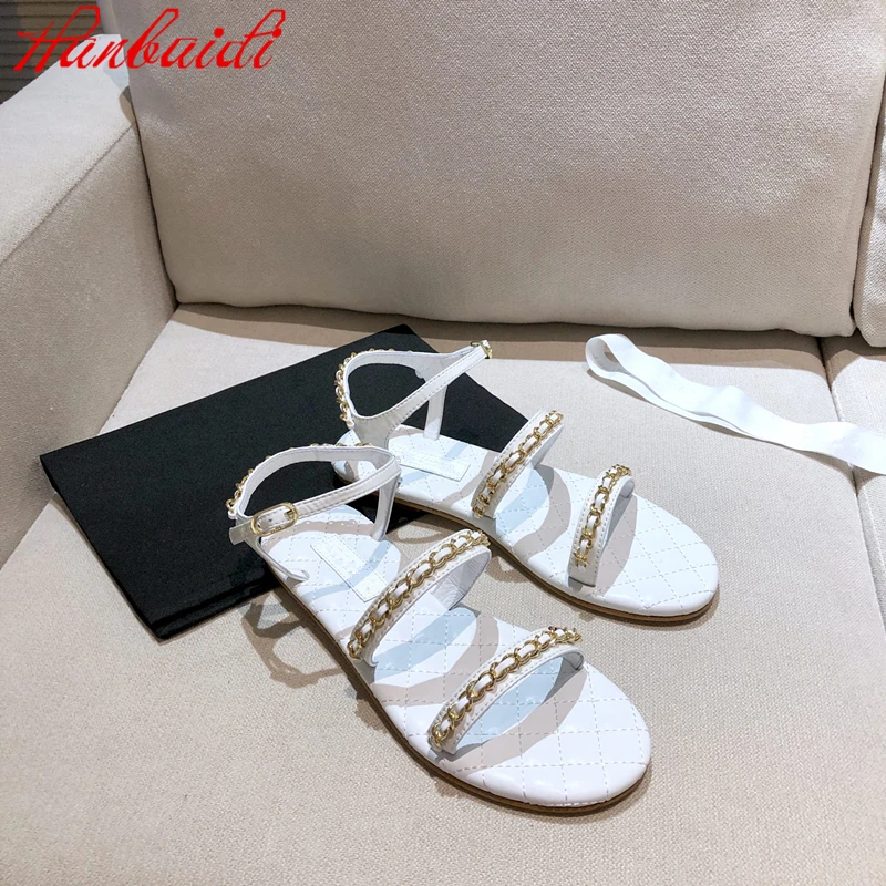 

Women Summer Sandals Luxury Design Mental Chian Women Beach Flip Flop Runway Gladiator Sandals Praty Dress Shoes Women Slippers