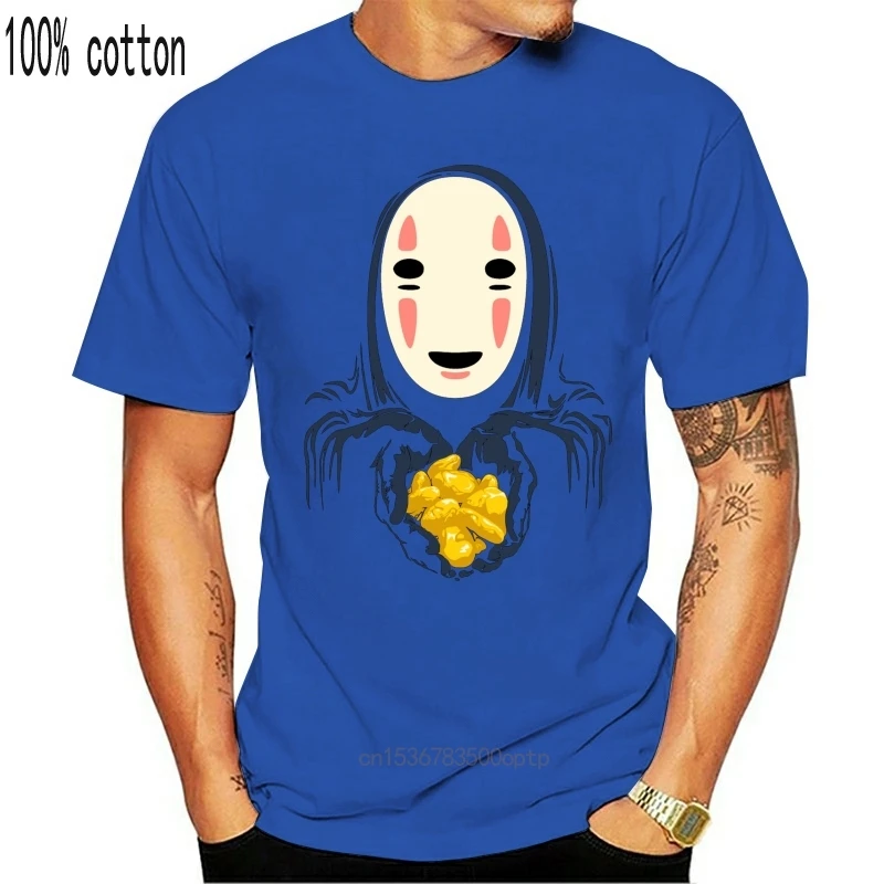 

New Spirited Away Kaonashi No Face Faceless Man Gost Ghost T-shirt Tee Cartoon t shirt men Unisex 2021 Fashion tshirt