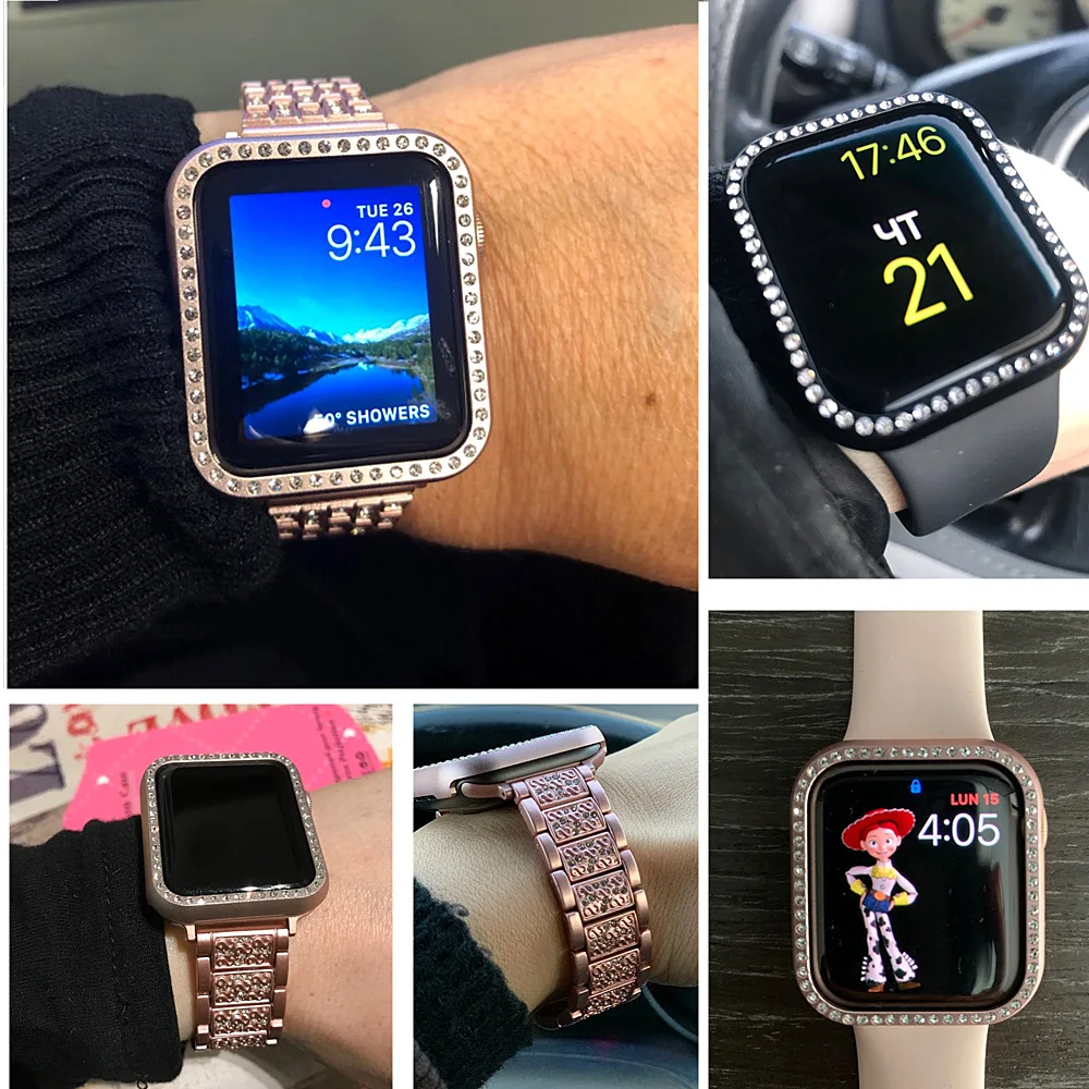 Чехол для Apple Watch чехол 44 мм 40 IWatch серии 3 2 42 38 Внешняя защита 5 4 аксессуары|Часы