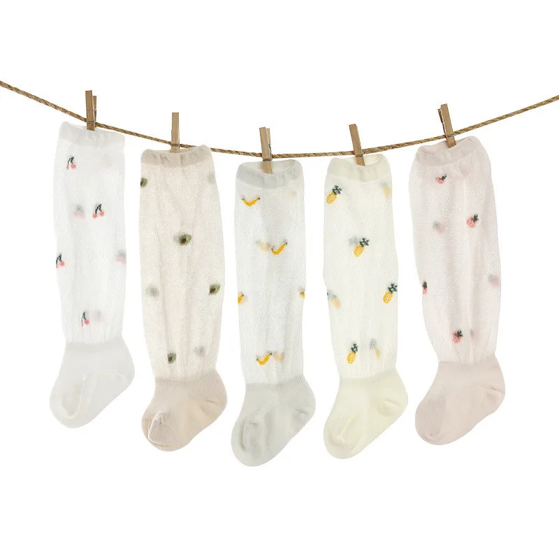 

Summer Thin Newborn Baby Socks Mesh Cotton Knee High Baby Girls Sock Toddler Fruit Baby Boys Socks Casual Socks for Girls 2021