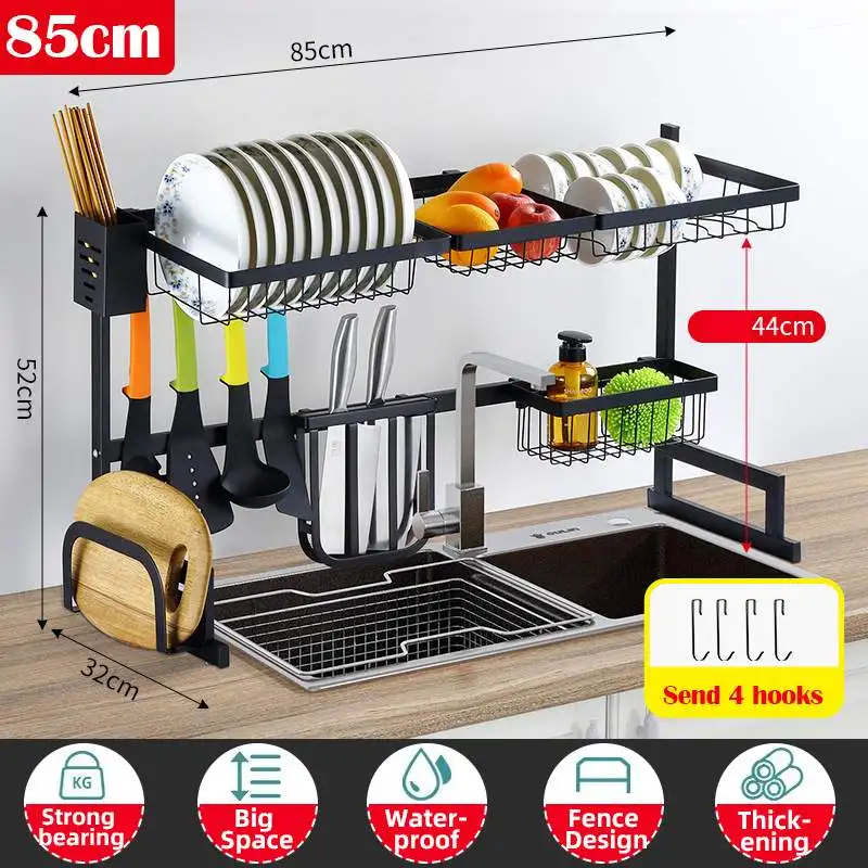 

Kitchen Dish Drying Rack Over Sink Expandable Kitchen Storage Drainer Plate Rack Utensil Holders Racks Kitchen Organizer Rack