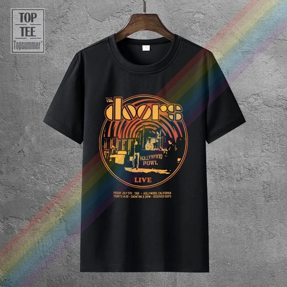 The Doors Live 68 Retro Circle Tshirts Emo Punk Tee-Shirt Hippie Goth Oversized Clothes Novelties T Shirt Retro Gothic T Shirts