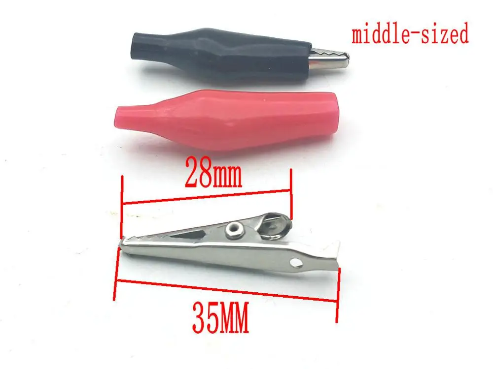 Тестовый зонд с зажимом типа Аллигатор 2000 шт. 35 мм черный + красный|probe test|probe clampprobe