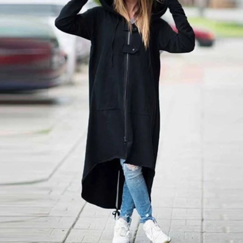 Женская толстовка на молнии длинные осенне зимние женские толстовки 2019 новые