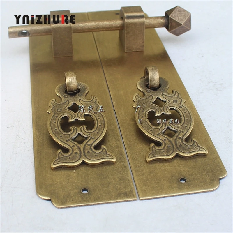 2pcs Aabinetry CopperLocks Door Straight Strip Handle Chinese Style Retro Cabinet Double-Door Furniture Cupboard | Обустройство дома