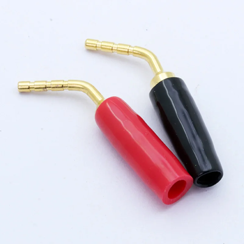 

100pcs/lot Angel Pin 2mm Banana Plug Speaker Terminals Ampfier Plugs Screw Solder-free Hi-fi Adapter Copper Gold Plated Plug