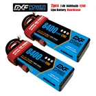 Аккумулятор DXF 2S, 7,4 В, 5200 мАч, 6400 мАч, 6500 мАч, 7000 мАч, 7500 мАч, 50C, 60C, 120C, 100C, 200C, 140C, 280C, для радиоуправляемых моделей автомобилей 8400, 2 шт.