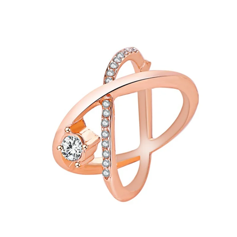 Женское Винтажное кольцо X-образной формы с кристаллами | Украшения и аксессуары