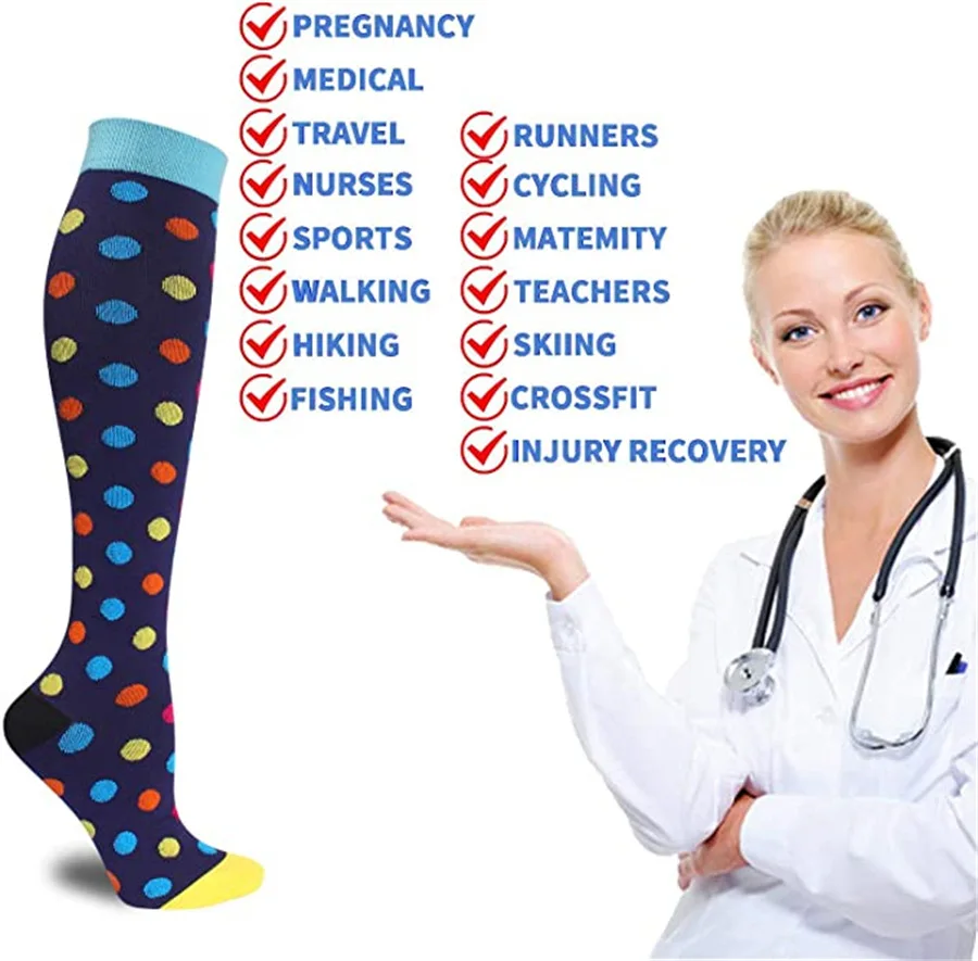 

40 Styles Compression Socks Fit For Medical Edema Diabetes Varicose Veins Socks Outdoor Men Women Running Hiking Sports Socks