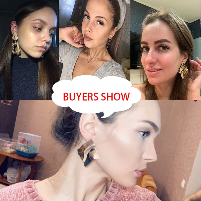 2020 модные крупные серьги большие геометрические для женщин Подвесные