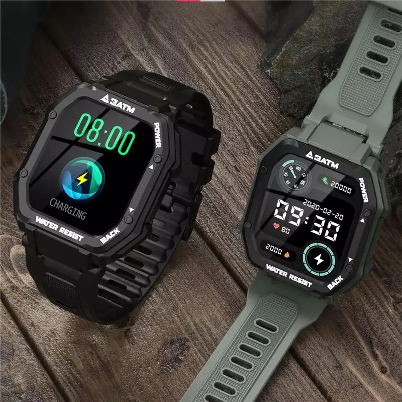 

C16 3ATM Waterproof Sport Blood Smart Watch Men Fitness Wristband Rugged Outdoor Smartwatch for SmartPhone Swim Diving