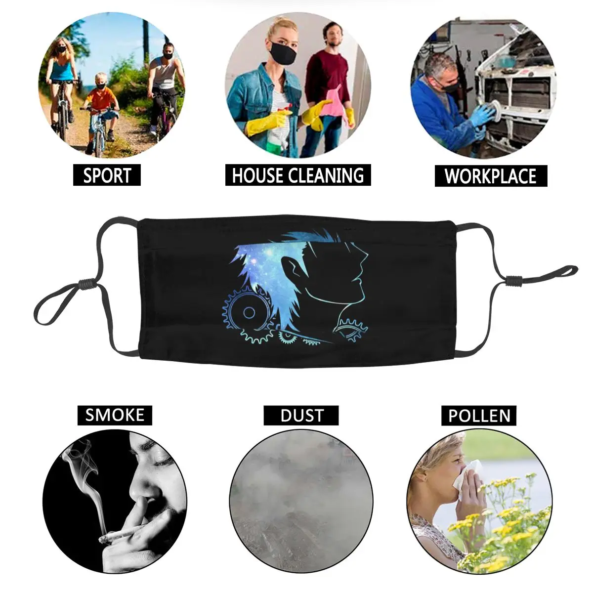 

Okabe Steins;Gate Sunproof Reusable Mouth Mask Retro Anti-Bacterial Protection Mask