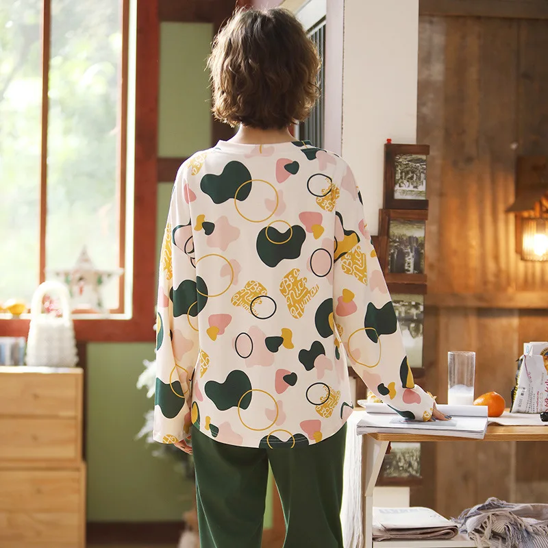 2021New Spring and Autumn Home Service Women Pajamas Long Sleeve Pajamas Sleep Tops Night Gown Sleepwear Pijamas Women