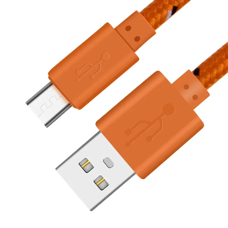 Orange Быстрый USB 1 м 2 м 3 м нейлоновая оплетка Micro USB кабель для samsung Galaxy S7 6 Xiaomi htc LG NokiaTablet кабель для передачи данных зарядный Шнур зарядное устройство - Цвет: Orange