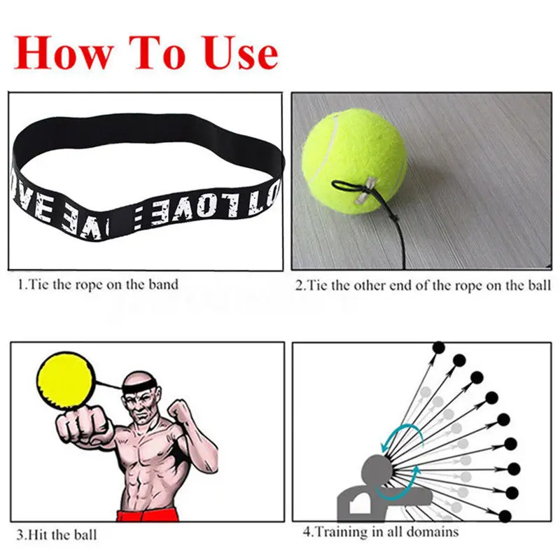 

Fight Boxing Ball Equipment With Headband For Reflex Speed Training Boxing red