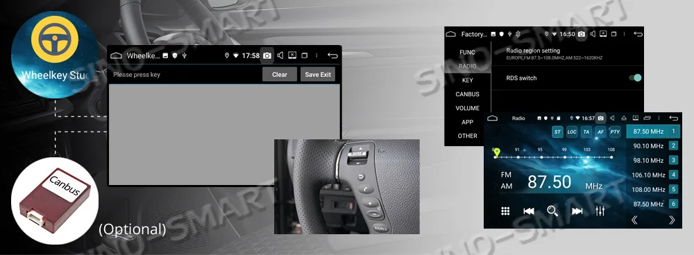 SINOSMART 4/8 Core 2G/4G ram Android 8,1/8,0 автомобильный Радио DVD gps навигатор плеер для Fiat Doblo 2010 2011 2012- с Canbus