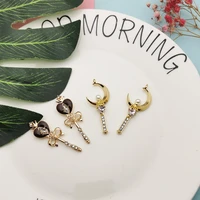 10pcs rhinestone crown heart moon magic wand alloy charms pendants fit earring necklaces dangles diy jewelry accessories fx420